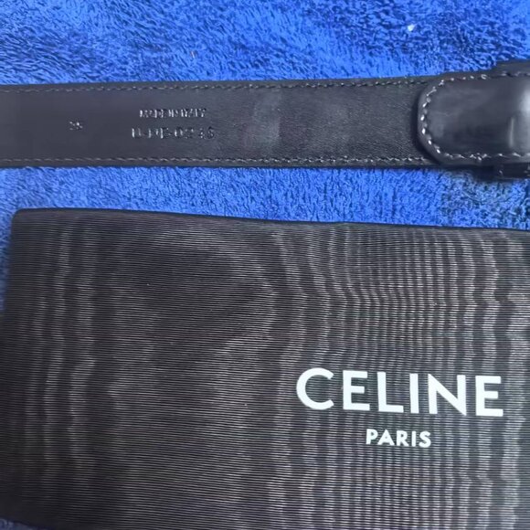 Celine Women\'s Belt All Black Gold Logo Belt main image 5